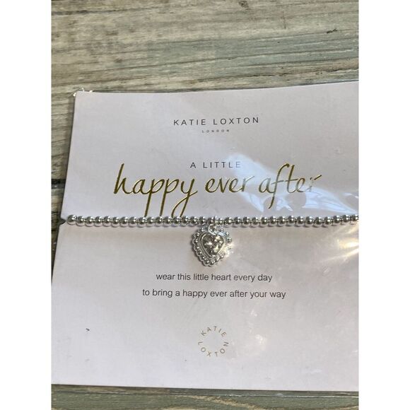 Jewelry - Katie Loxton  Happy Ever After Bride Bracelet Stretch Silver Tone‎ NWT Heart